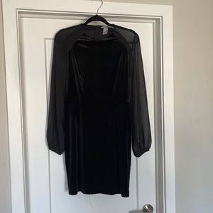 Velvet Black Mini Dress